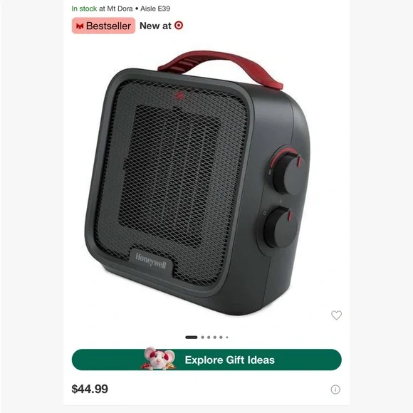 Honeywell UberHeat 5 Heater - Black and Red - Picture 5 of 5